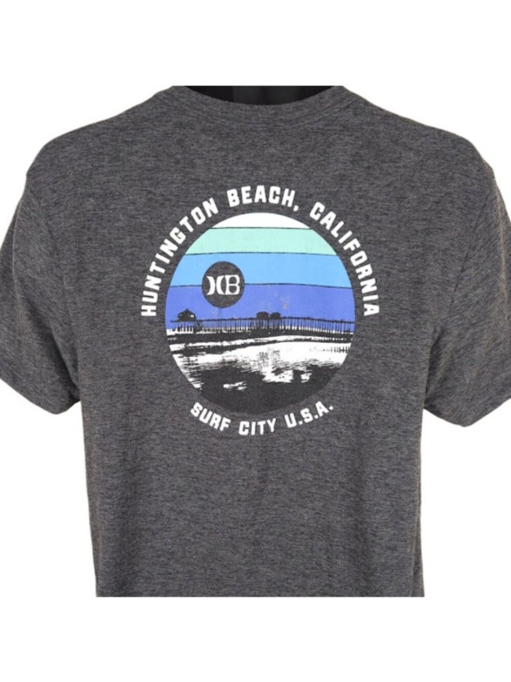 Huntington Beach T Shirt Mens Size Medium Gray Surf City USA Hurley
